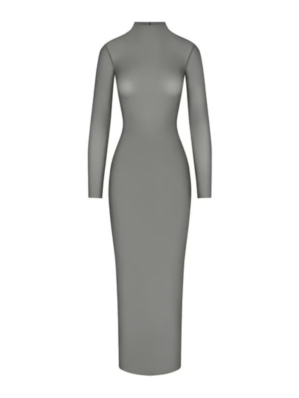 SKIMS Gunmetal Mock Neck long sleeve Long Dress gunmetal NWT SIZE 4X